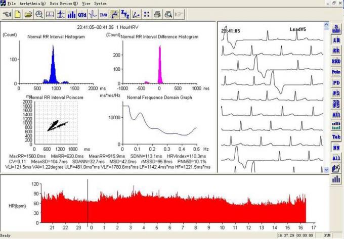 Sistemi dinamici di TLC6000 ECG 12 sistemi del cavo ECG Holter 48 ore di registratore con il software di analisi
