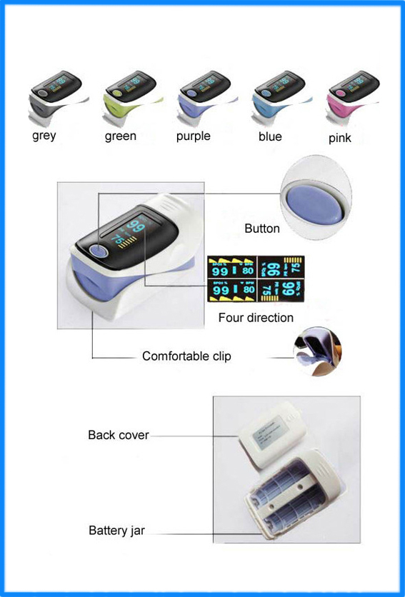 Monitor di impulso del dito dello schermo a colori del CE OLED due, ossimetro medico portatile YK - 80A di impulso